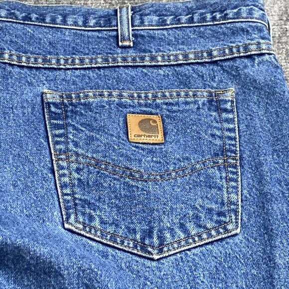 Carhartt Jeans Mens 44x32 Blue Relaxed Fit Tapered Leg Denim Workwear Y2K Baggy - Picture 15 of 16